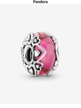 Pandora Reveal Your Love Pink Murano Glass Charm
